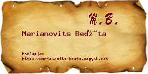 Marianovits Beáta névjegykártya