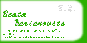 beata marianovits business card